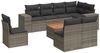 vidaXL 9-tlg. Garten-Sofagarnitur mit Kissen Grau Poly Rattan 3225486 Bild 2