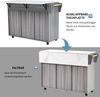 Merax 139x46(71)x91.5 cm großer Servierwagen/Beistellschrank, graues Massivholz-Furnier für den Korpus + weiße Marmor-Furnierdekoration für die Arbeitsplatte, Schrank/klappbare Arbeitsfläche/Stauraumtüren Bild 5