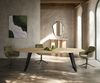 Esstisch Edge Oval 280x130 cm Keramik Laminam® Sabbia Eichefarbig Metall Schräg Schwarz Bild 2