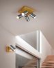 LED Deckenstrahler Silber mit Holz 4-flammig, Quadrat 22cm Bild 4