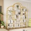 Stehregal 170x26x190 cm, Weiß/Gold, MDF/Metall, 5 Ebenen, Wolkenform-Design Bild 2