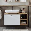 Roomart LOTUS-I-95 Badmöbel Set– 2-teiliges Badezimmermöbel Set - Waschbecken mit Unterschrank - H 45 x B 45 x T 95 cm • Weiß-Eiche Bild 3