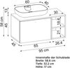 Roomart LOTUS-I-95 Badmöbel Set– 2-teiliges Badezimmermöbel Set - Waschbecken mit Unterschrank - H 45 x B 45 x T 95 cm • Weiß-Eiche Bild 5