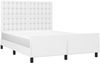 Doppelbett, Bettgestell Modernen mit Kopfteil Weiß 140x200 cm Kunstleder d1274e Bild 3