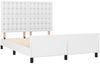 Doppelbett, Bettgestell Modernen mit Kopfteil Weiß 140x200 cm Kunstleder d1274e Bild 4