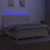 vidaXL Boxspringbett mit Matratze & LED Creme 200x200 cm Stoff, Härtegrad: H2 [3135626] Bild 4