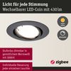 Paulmann 92465 Zigbee LED Einbauleuchte Base Coin Basisset Schwarz matt 3000K Bild 3