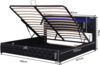 Merax LED Hydraulisches Polsterbett 180x200 Stauraumbett Doppelbett aus Kunstleder mit Lattenrost Schwarz Bild 2