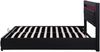 Merax LED Hydraulisches Polsterbett 180x200 Stauraumbett Doppelbett aus Kunstleder mit Lattenrost Schwarz Bild 5