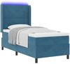 vidaXL Boxspringbett mit LED-Lichtleisten Blau 100 x 200 cm Samt 3343860 Bild 2
