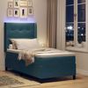 vidaXL Boxspringbett mit LED-Lichtleisten Blau 100 x 200 cm Samt 3343860 Bild 5