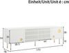 Merax 170cm TV-Schrank, TV-Möbel mit Gitterstruktur, versteckten Griffen, Golddekor, Weiß Bild 4