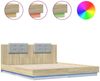 vidaXL Bettgestell mit Kopfteil & LED-Leuchten Sonoma-Eiche 160x200 cm 3209998 Bild 2