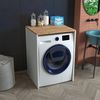 Roomart Badezimmer Waschmaschinenschrank - SERIE ATLANTIC-IV- 65 cm breit, Badezimmerschrank für Waschmaschine – 65 × 90 × 60 cm – Weiß-Eiche oder Anthrazit-Eiche – platzsparend & modern • Weiß-Eiche Bild 3