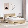 vidaXL Bettrahmen mit Kopfteil Sonoma-Eiche 135 x 190 cm Holzwerkstoff 3410906 Bild 3