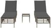 vidaXL Sonnenliegen 2 Stk. mit Tisch Grau Poly Rattan 4002748 Bild 3