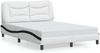 vidaXL Bettgestell mit LED ohne Matratze "Hvar" Weiß und Schwarz 140x190 cm 3213933 Bild 5