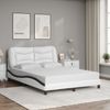 vidaXL Bettgestell mit LED ohne Matratze "Hvar" Weiß und Schwarz 140x190 cm 3213933 Bild 4