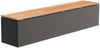 Adezz Sitzbank Sockel mit Sitz Aluminium RAL7021 grau Hartholz Gartenbank Sitzfläche 150x40x43 cm Bild 4