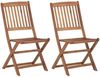 vidaXL Klappbare Gartenstühle 2 Stk. mit Kissen Massivholz Akazie 3064646 Bild 3