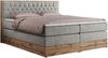 Boxspringbett AMORE KING, Doppelbett mit Multipocket-Matratze, Polsterbett mit Kopfstütze - 160 x 200 cm - Hellgrau Stoff - H3 Bild 4