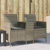vidaXL Gartensofa 2-Sitzer mit Tisch und Kissen Grau Poly Rattan 4003886 Bild 3