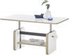Couchtisch >Astana< höhenverstellbar, weiß, Artisan Eiche Dekor - 110x41/57x65cm (BxHxT) Bild 2