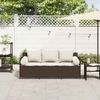 vidaXL Gartensofa mit Kissen 3-Sitzer Braun Poly Rattan 4104173 Bild 3