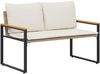 vidaXL Bank mit Kissen Beige und Cremeweiß 115 x 65 x 72 cm Rattan 42026943 Bild 2