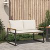 vidaXL Bank mit Kissen Beige und Cremeweiß 115 x 65 x 72 cm Rattan 42026943 Bild 3