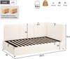 Daybett 90x200 cm mit hydraulischem Stauraum, Polsterbett, Tagesbett, Links und rechts tauschen, bouclé, beige Bild 4