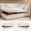 Daybett 90x200 cm mit hydraulischem Stauraum, Polsterbett, Tagesbett, Links und rechts tauschen, bouclé, beige Bild 5