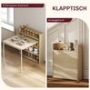 HOMCOM Klapptisch Klappbar Esstisch mit 4-stufigen Regalen für 3 Personen (Esszimmertisch, 1-St, Küchentisch), für kleine Räume, Küche, Esszimmer, 78,5 x 91 x 93 cm, Eiche Bild 3