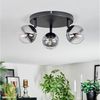 hofstein Deckenleuchte Deckenlampe aus Metall/Glas in Schwarz/Rauchfarben/Klar, ohne Leuchtmittel, moderne Deckenleuchte im Retro/Vintage-Design (Schirme 10cm), 3 x G9 Bild 2