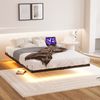 Bettrahmen 120x200 cm schwebende Optik, Metallbett mit LED-Beleuchtung, Bettgestell mit Ladestation und Lattenrost Bild 4