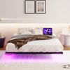 Bettrahmen 120x200 cm schwebende Optik, Metallbett mit LED-Beleuchtung, Bettgestell mit Ladestation und Lattenrost Bild 5
