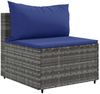 vidaXL 6-tlg. Garten-Lounge-Set mit Kissen Grau Poly Rattan 3308215 Bild 4
