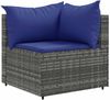 vidaXL 6-tlg. Garten-Lounge-Set mit Kissen Grau Poly Rattan 3308215 Bild 3