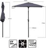 Sekey Sonnenschirm mit Kurbel und UV50+, knickbar, Aluminium grau, 210 × 140 cm Bild 3