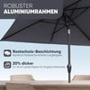 Sekey Sonnenschirm mit Kurbel und UV50+, knickbar, Aluminium grau, 210 × 140 cm Bild 4