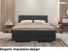 MEBLINI Boxspringbett PIAF 180x200 cm mit Bettkasten - H3P/Dunkelgrau Samt Polsterbett - Doppelbett mit Topper & Taschenfederkern-Matratze Bild 3
