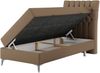 Boxspringbett MILEN, Einzelbett 90x200, Polsterbett mit Multipocket-Matratze und Topper - Braun Kunstleder - rechts - H4 Bild 3