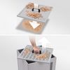 Pelletbehälter HWC-Q30, Pelletbox, Aufbewahrungsbox für z.B. Tierfutter, Sichtfenster Rollen 62x36x36cm ~ weiß-hellgrau Bild 5