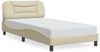 vidaXL Bettgestell ohne Matratze "Hvar" Creme 100x200 cm Stoff 3207756 Bild 2
