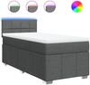 vidaXL Boxspringbett mit Matratze, Holz/Stoff Dunkelgrau, 90 x 200 cm Bild 2