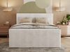 Boxspringbett mit zwei Multipocket-Matratzen und Topper, Doppelbett aus Cordstoff, zwei Bettkästen - TILIANO KING DUO - 180 x 200 cm - Beige Cord - H4 Bild 4
