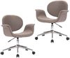 vidaXL Esszimmerstühle 2 Stk. Drehbar Taupe Stoff 3054869 Bild 2