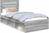 vidaXL Bettrahmen Graues Sonoma 75 x 190 cm Massives Kiefernholz 3411476 Bild 2