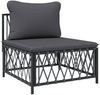 vidaXL 4-tlg. Garten-Lounge-Set mit Kissen Anthrazit Stahl 3186835 Bild 5