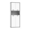 Aktenschrank Mehrzweckschrank KEFLAVIK in Weiss / Uni Wolfram Grau - 84,5 x 226,5 x 41,5 cm (BxHxT) Bild 2